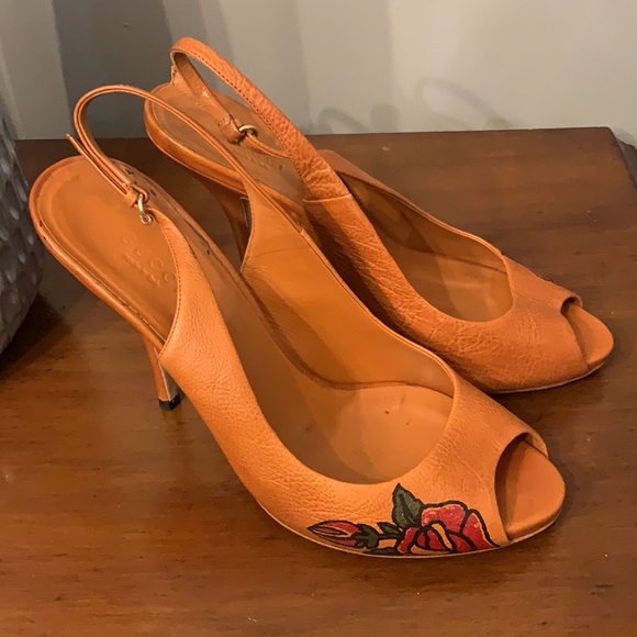Gucci Shoes - Gucci Tattoo Slingback Pumps box & dust bag